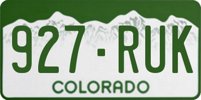 CO license plate 927RUK