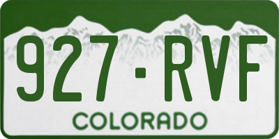 CO license plate 927RVF