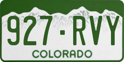 CO license plate 927RVY