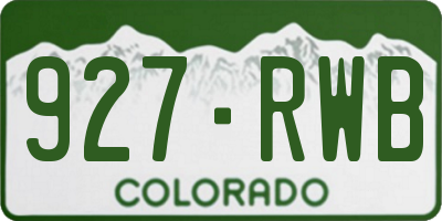 CO license plate 927RWB
