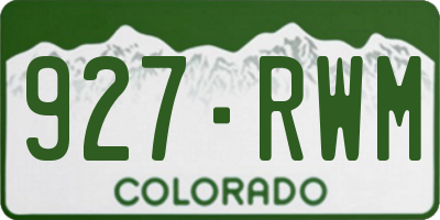 CO license plate 927RWM