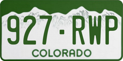 CO license plate 927RWP