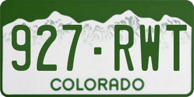 CO license plate 927RWT