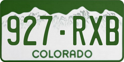 CO license plate 927RXB