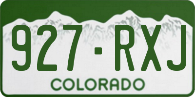 CO license plate 927RXJ