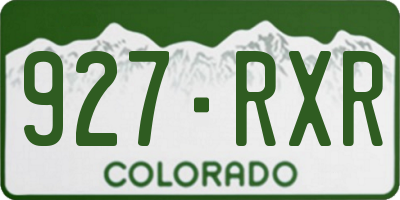 CO license plate 927RXR