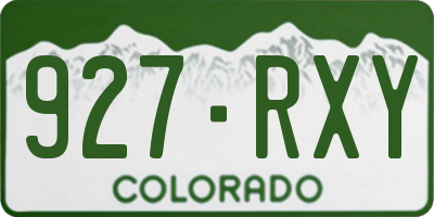 CO license plate 927RXY