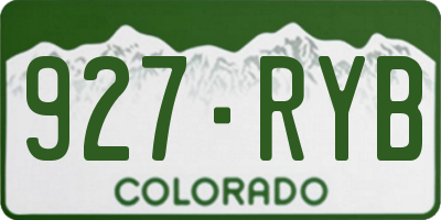 CO license plate 927RYB