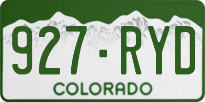 CO license plate 927RYD