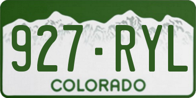 CO license plate 927RYL