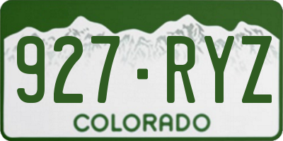 CO license plate 927RYZ