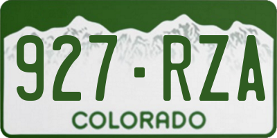 CO license plate 927RZA