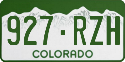 CO license plate 927RZH