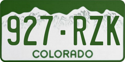 CO license plate 927RZK