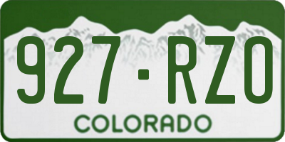 CO license plate 927RZO