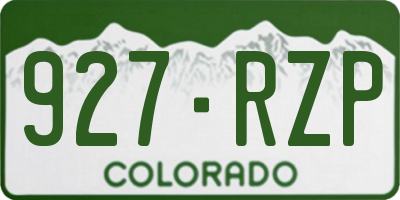CO license plate 927RZP