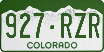 CO license plate 927RZR