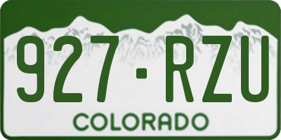 CO license plate 927RZU