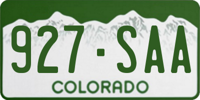CO license plate 927SAA