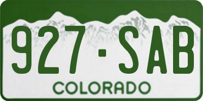 CO license plate 927SAB