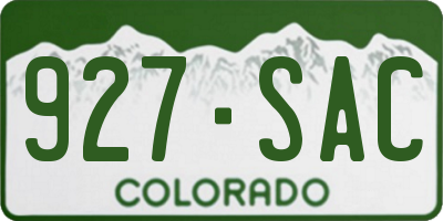 CO license plate 927SAC