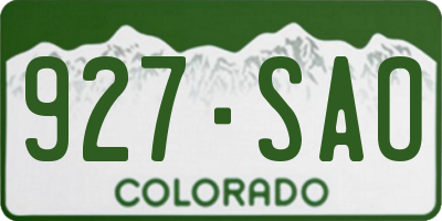 CO license plate 927SAO