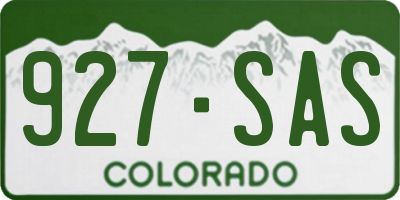 CO license plate 927SAS
