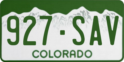 CO license plate 927SAV