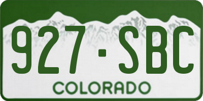 CO license plate 927SBC