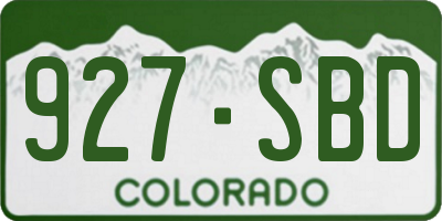 CO license plate 927SBD