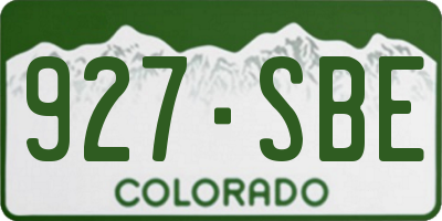 CO license plate 927SBE