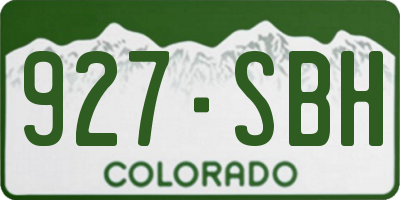 CO license plate 927SBH