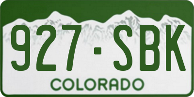 CO license plate 927SBK