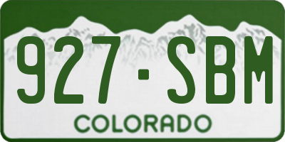 CO license plate 927SBM