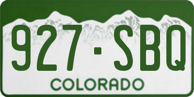 CO license plate 927SBQ