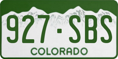CO license plate 927SBS