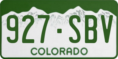 CO license plate 927SBV