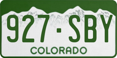 CO license plate 927SBY