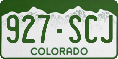 CO license plate 927SCJ