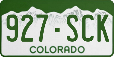 CO license plate 927SCK