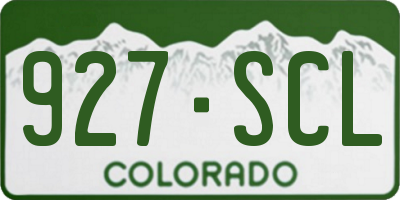 CO license plate 927SCL