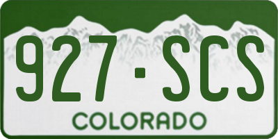 CO license plate 927SCS