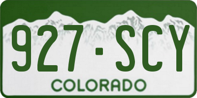 CO license plate 927SCY