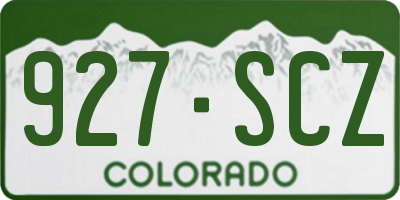 CO license plate 927SCZ