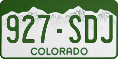 CO license plate 927SDJ