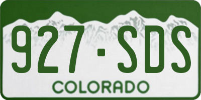 CO license plate 927SDS
