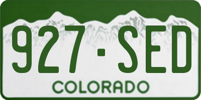 CO license plate 927SED