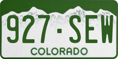 CO license plate 927SEW