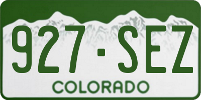 CO license plate 927SEZ