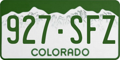 CO license plate 927SFZ